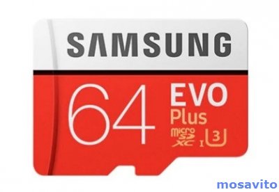 Продаю карту памяти SAMSUNG microsdxc 64gb EVO Plus